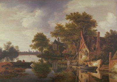 River Landscape by Roelof Van Vries